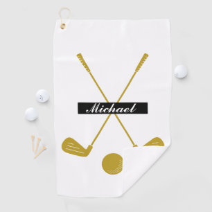 Elegant Cursive Script Custom Name Logo Golf Towel