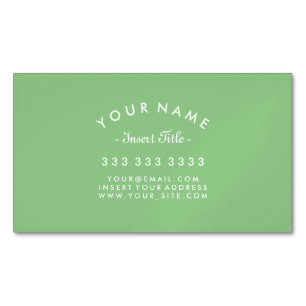 Elegant Curved Text Professional Sage Magnetic Business Card