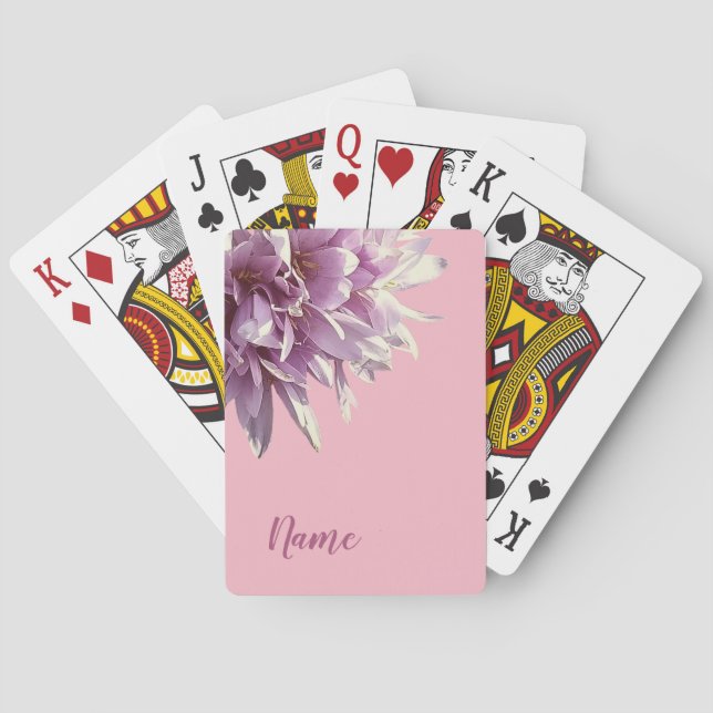 Elegant Cusom Name floral Playing Cards (Back)