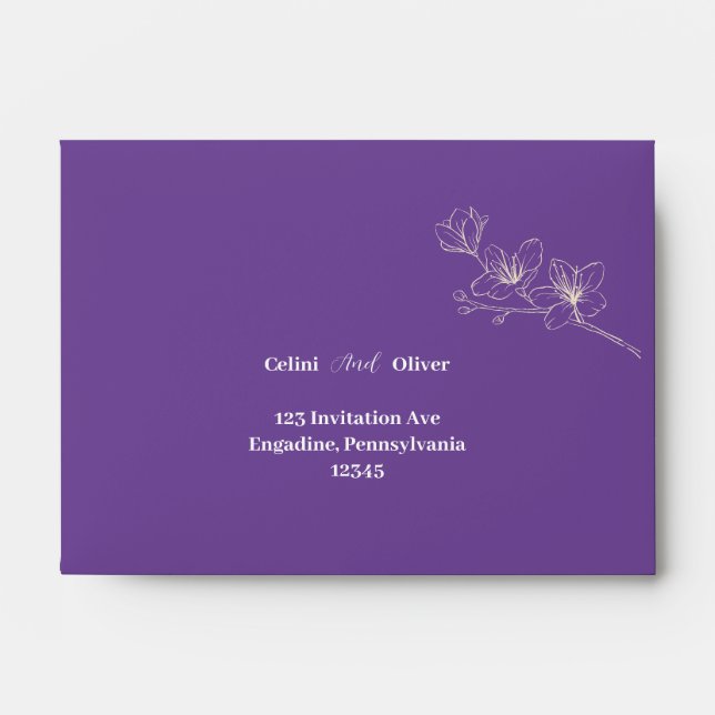Elegant Custom A6 Wedding Envelopes with Printing (Front)