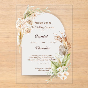 Elegant custom acrylic wedding invitations