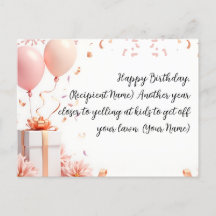 Elegant Custom Birthday Card Personalised 