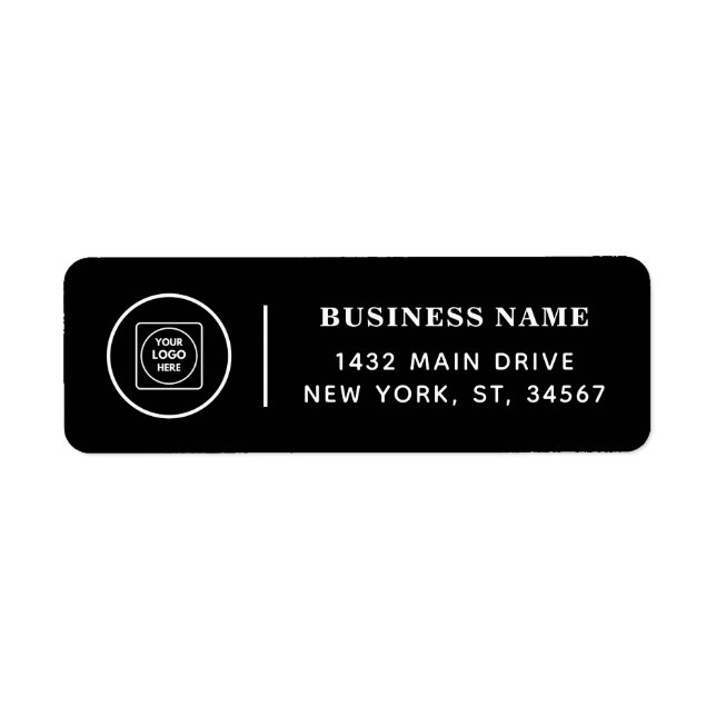 Elegant Custom Black Logo Professional Brand Label (Front)