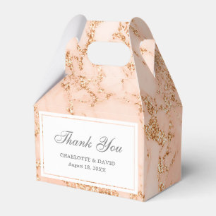 Elegant Custom Blush Pink and Gold Marble Favour Box