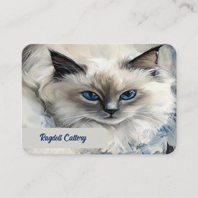 Elegant Custom Business Card for Ragdoll Cattery (Front)