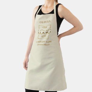Elegant Custom Business Logo Employee Name Branded Apron
