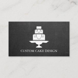 Elegant Custom Cake Design Decorating Blackboard Business Card