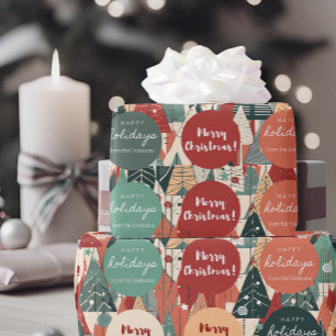 Elegant Custom Christmas Tree Holiday Gifts Wrapping Paper