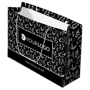 Elegant Custom Company Logo Business Black Large Gift Bag
