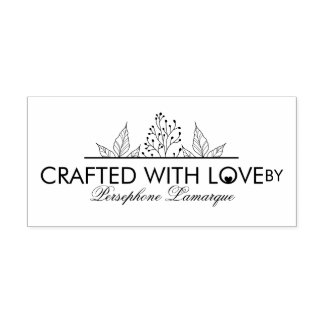 Elegant Custom Crafted with Love Self Inking Stamp