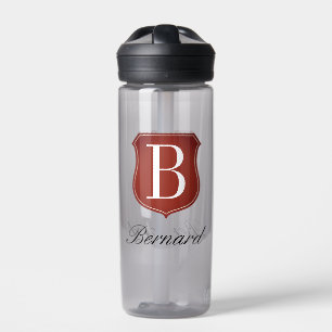 Elegant custom crest monogram plastic water bottle