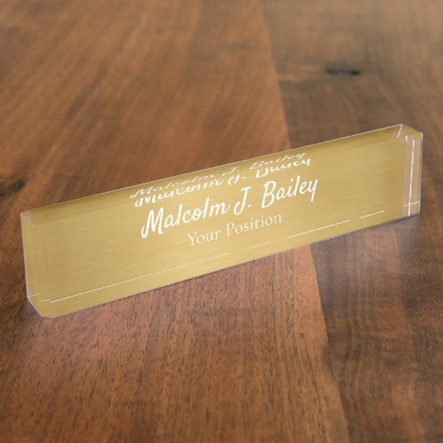Elegant Custom Desk Name Plate Sign (Side)