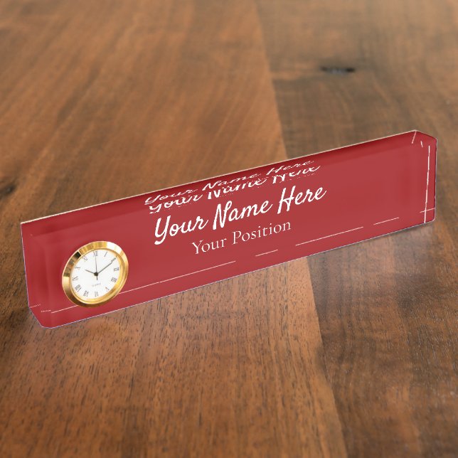 Elegant Custom Desk Name Plate Sign (Side)