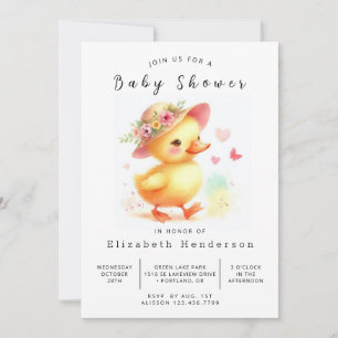  Elegant Custom Duck Baby Shower Invitation