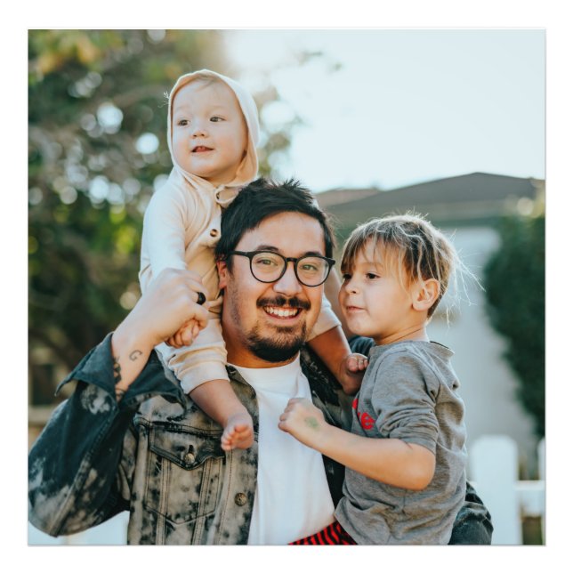 Elegant Custom Family Photo Modern Print (Front)