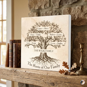Elegant Custom Family Tree Generations Minimalist  Canvas Print