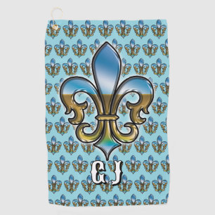 Elegant Custom Fleur De Lis Golf Design Golf Towel