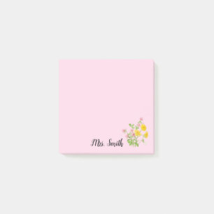 Elegant Custom Floral Monogram Design Post-it Notes