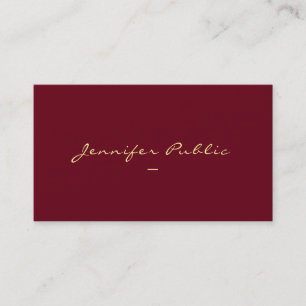 Elegant Custom Gold Color Hand Script Template Business Card