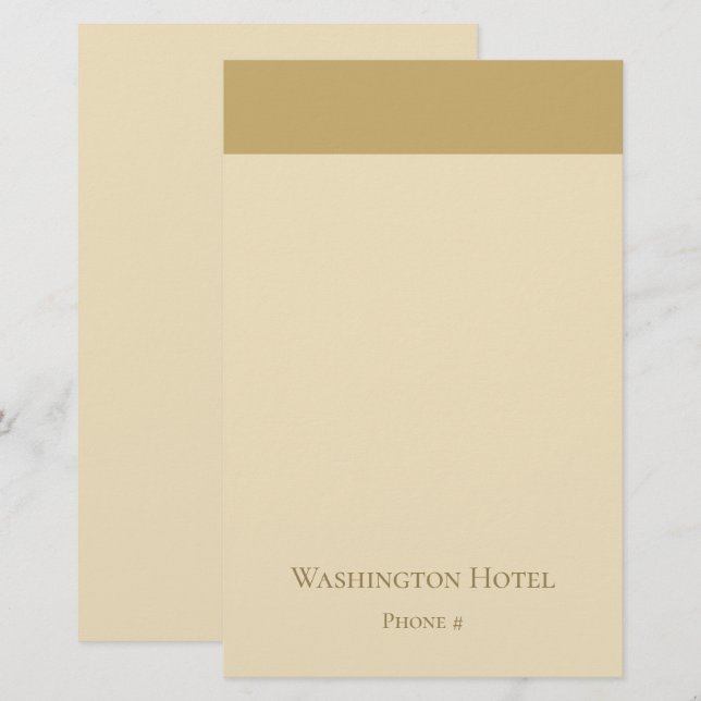 Elegant Custom Golden Stationery  (Front/Back)