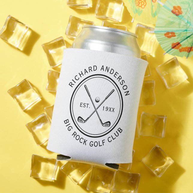 Elegant Custom Golf Club Name   Can Cooler (In Situ Summer)