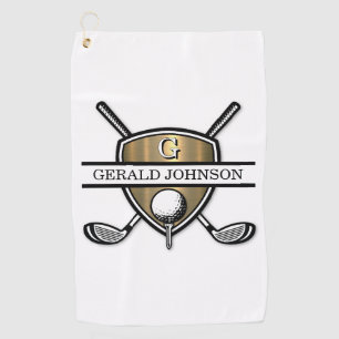 Elegant Custom Golf Monogram Design Golf Towel