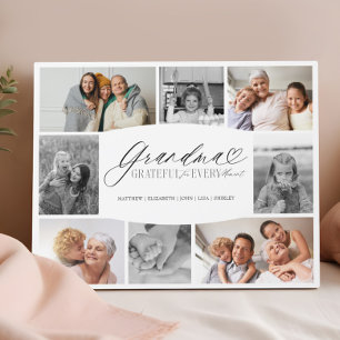 Elegant Custom Grandma Photo Collage Keepsake Plaque