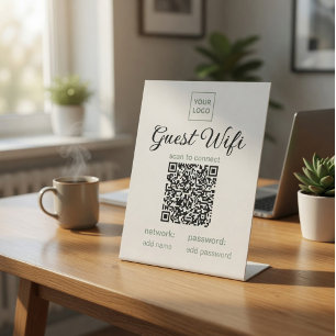 Elegant Custom Guest WiFi Sign with QR Code