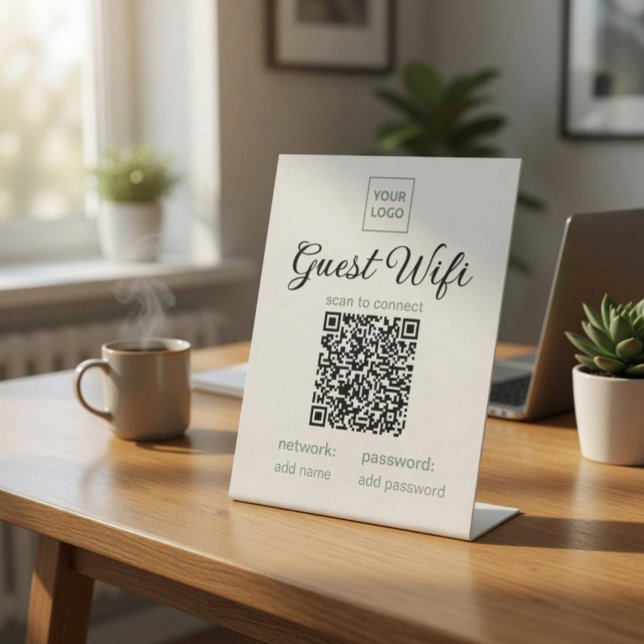 Elegant Custom Guest WiFi Sign with QR Code (Creator Uploaded)