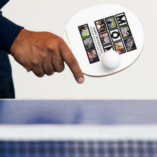 Elegant Custom Happy Mothers Day 9 Photo Collage Ping Pong Paddle