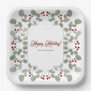 Elegant Custom Holiday Paper Plate