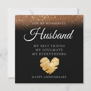 Elegant Custom Husband Wedding Anniversary Card