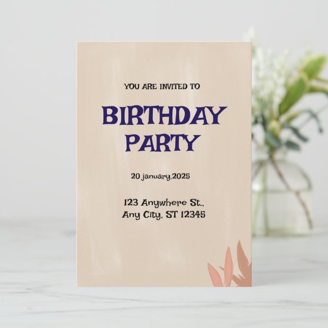 Elegant Custom Invitation Card for Any Occasion   (Standing Front)
