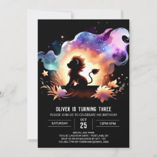 Elegant Custom Lion Birthday Invitation