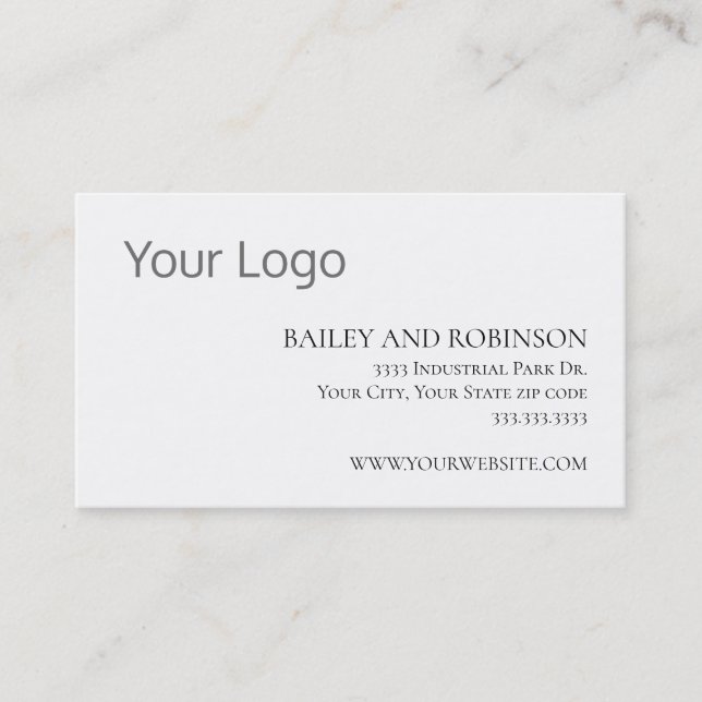 Elegant Custom Logo Business Card (Front)