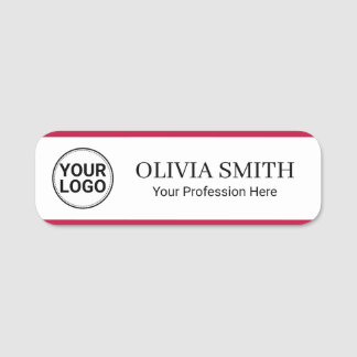 Elegant Custom Logo Employee Name Profession Name Tag
