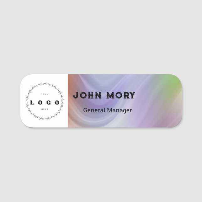 Elegant custom Logo employee name tag  (Front)