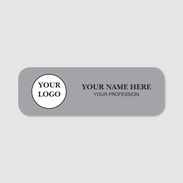 Elegant Custom Logo Employee Name Tag (Front)
