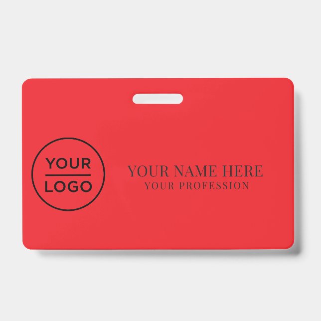 Elegant custom Logo Employee Simple ID Badge (Front)