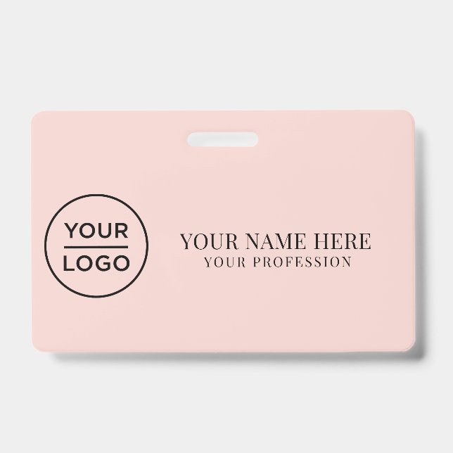 Elegant custom Logo Employee Simple ID Badge (Front)