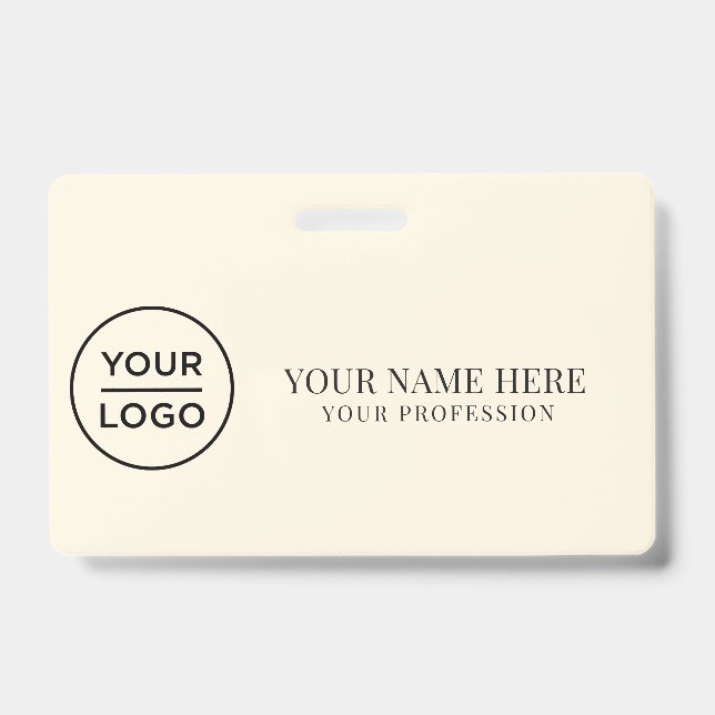 Elegant custom Logo Employee Simple ID Badge (Front)