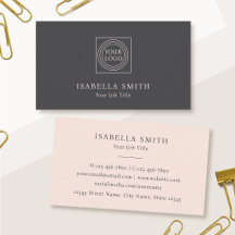 Elegant Custom Logo Minimalist Blush Pink Grey