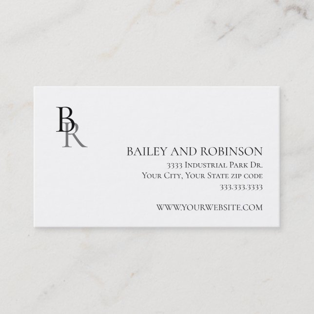 Elegant Custom Logo Monogram Business Card (Front)