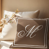 Elegant Custom Monogram Brown Throw