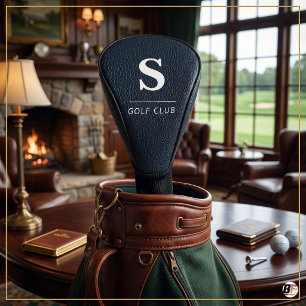 Elegant Custom Monogram Initial Faux Leather Golf Head Cover
