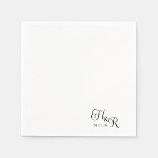 Elegant Custom Monogram Wedding Napkins