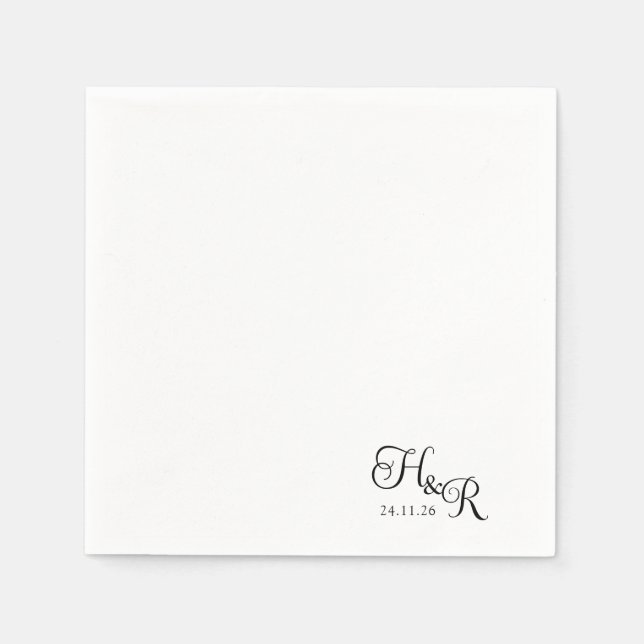 Elegant Custom Monogram Wedding Napkins (Front)