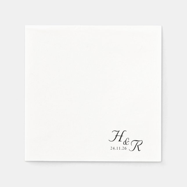 Elegant Custom Monogram Wedding Napkins (Front)