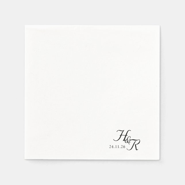 Elegant Custom Monogram Wedding Napkins (Front)