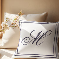 Elegant Custom Monogram White Throw